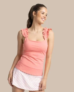 Southern Tide Staci Active Ruffle Tank Cheap
