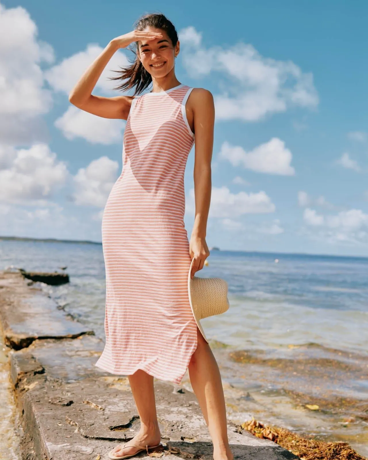 Southern Tide Sun Farer Stripe Midi Tank Dress Discount