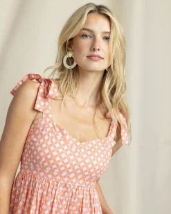 Southern Tide Sylvi Sun Daze Geo Print Maxi Dress Conch Shell Flash Sale