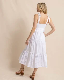 Southern Tide Sylvie Eyelet Maxi Dress Classic White Hot