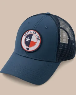 Southern Tide Texas Patch Performance Trucker Hat Seven Seas Blue Store