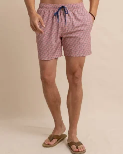 Southern Tide Vacation Views Swim Trunk Desert Flower Coral Outlet