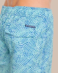 Southern Tide Vibin' Palm Printed Swim Short Atlantic Blue Sale
