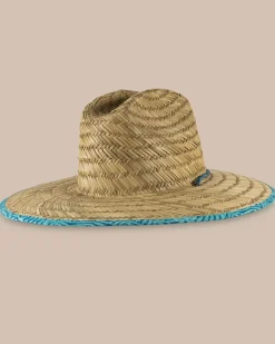 Southern Tide Vibin' Palm Straw Hat Atlantic Blue Flash Sale