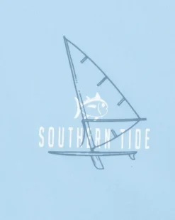 Southern Tide Windsurfer Long Sleeve Performance T-Shirt Clearwater Blue Flash Sale