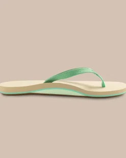 Southern Tide Womens Leather Weekend Flipjacks Starboard Green Hot