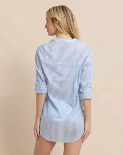 Southern Tide Wrenley Airy Cotton Tunic Clearwater Blue Cheap