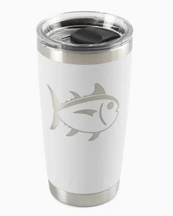 Southern Tide Yeti Rambler 20 Oz Skipjack Tumbler White Hot